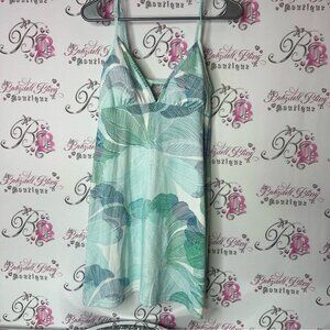 La Vie En Rose dress leaf tropical Aqua Patterned